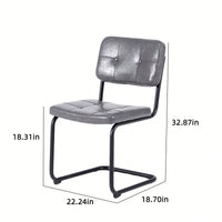 Modern Simple Style Dining Chair PU Leather Black Metal Pipe Dining Room Furniture Chair Set Of 4