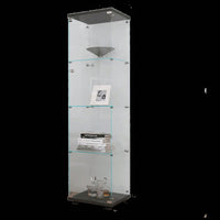 Shelves Glass Cabinet Glass Display Cabinet With One Door, Black