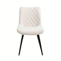 Modern PU Leather Dining Chairs with Diamond Lattice Design Soft Mat Side Chair for Living Room and Dining Area