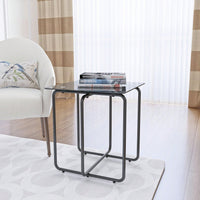 Modern Tempered Glass Coffee Table End Table Side Table For Living Room,Bedroom