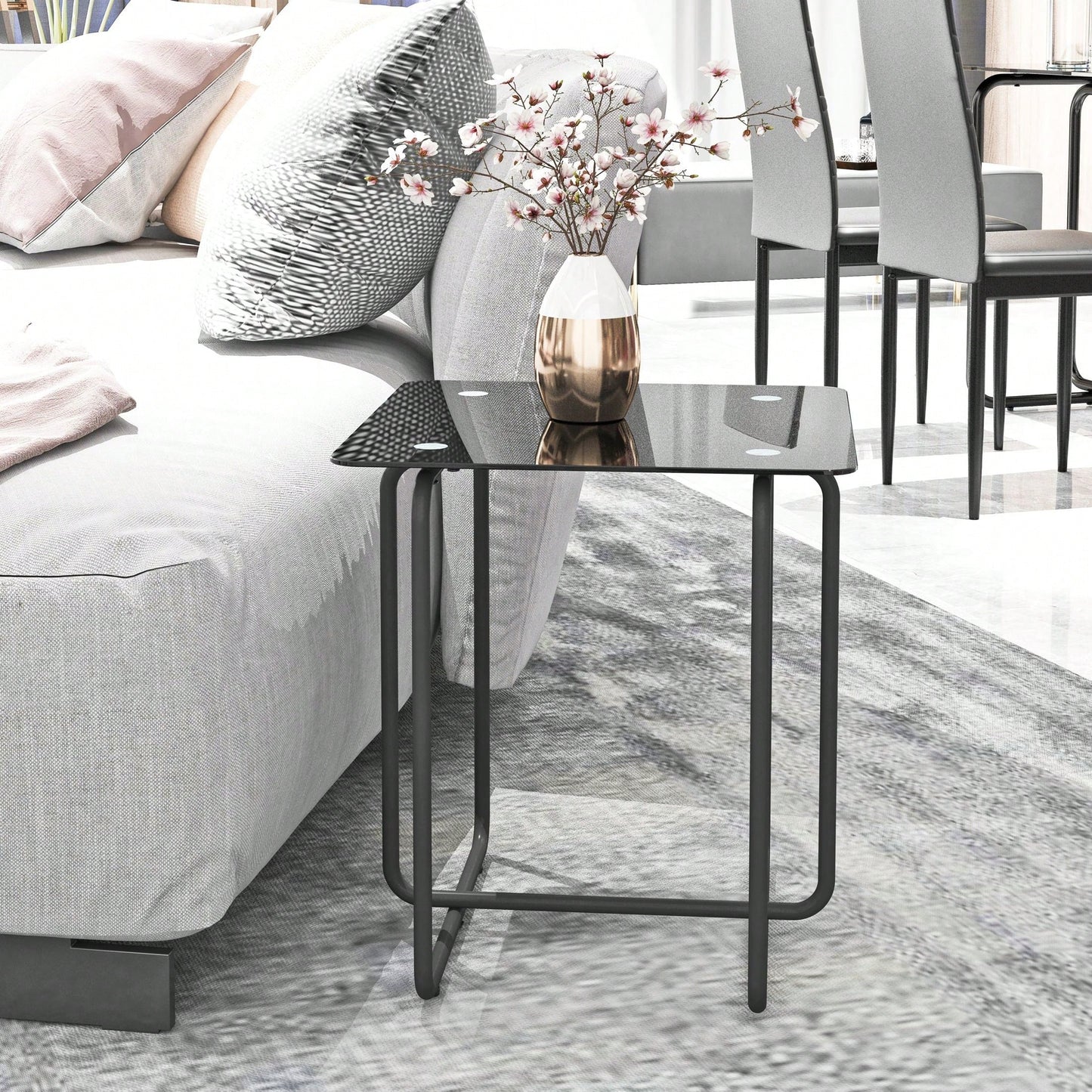 Modern Tempered Glass Coffee Table End Table Side Table For Living Room,Bedroom