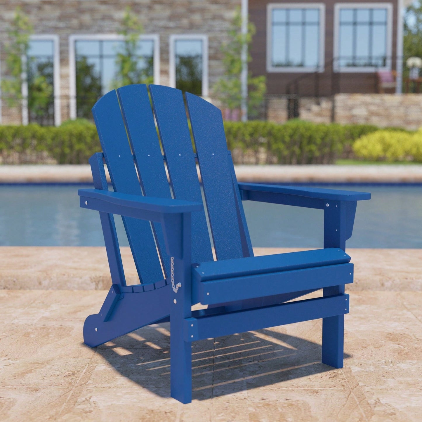 Folding Adirondack Chair Poly Lumber Weather Resistant Outdoor Patio Furniture for Garden Deck and Lawn Easy Maintenance Classic Design