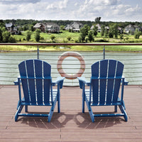 Folding Adirondack Chair Poly Lumber Weather Resistant Outdoor Patio Furniture for Garden Deck and Lawn Easy Maintenance Classic Design