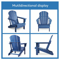 Folding Adirondack Chair Poly Lumber Weather Resistant Outdoor Patio Furniture for Garden Deck and Lawn Easy Maintenance Classic Design