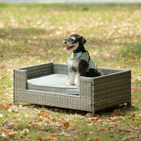 Pet Bed, Pet Enclosures, Pet Outdoor Furniture, Pet Patio Furniture, Seasonal PE Wicker Pet Furniture, Dog Bed With Cushion