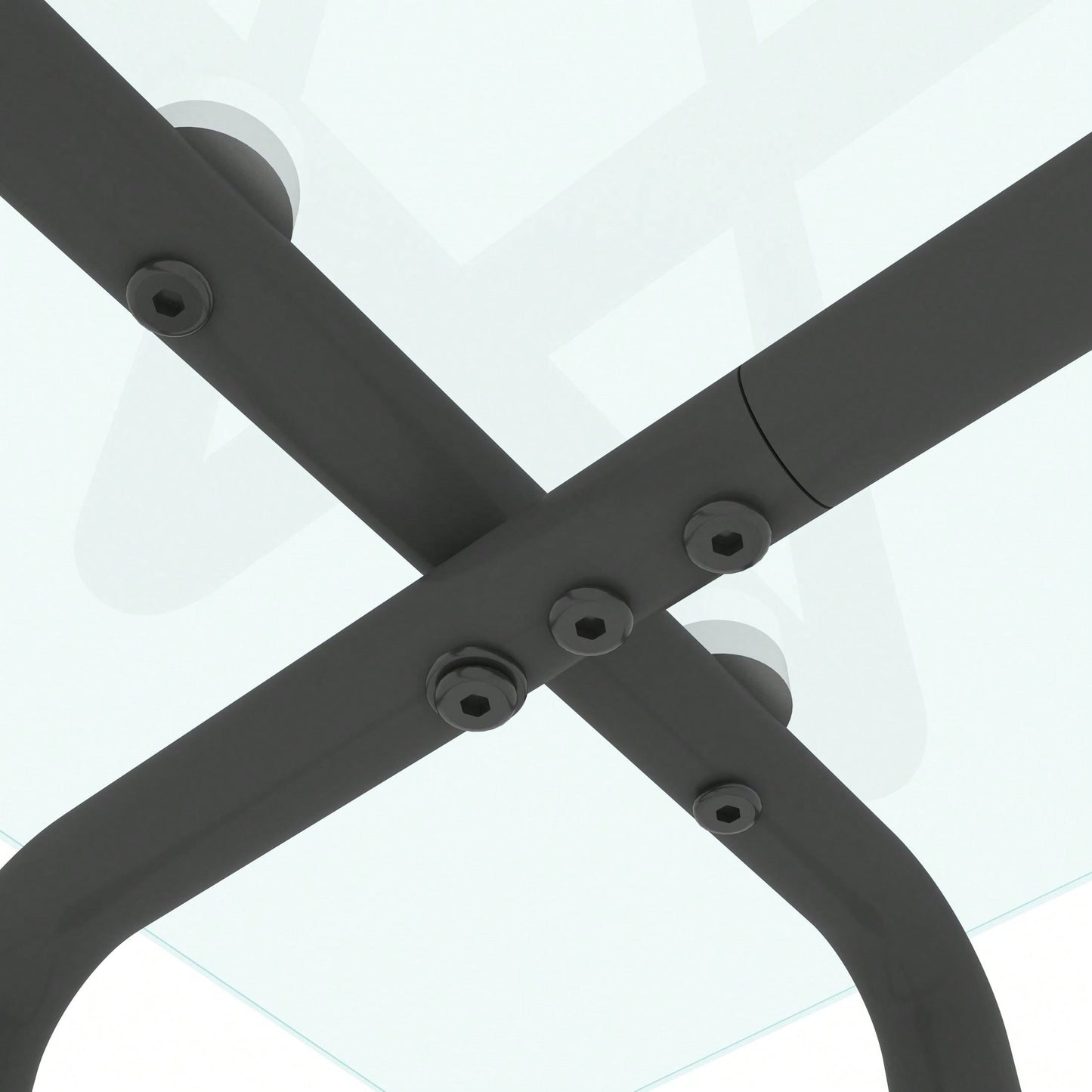 Single Layer Tempered Glass Rectangular Porch Table  Leg Double Tempered Glass Tea Table