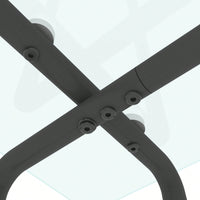 Single Layer Tempered Glass Rectangular Porch Table  Leg Double Tempered Glass Tea Table