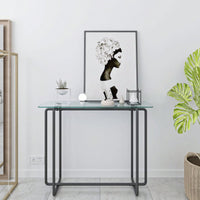 Single Layer Tempered Glass Rectangular Porch Table  Leg Double Tempered Glass Tea Table