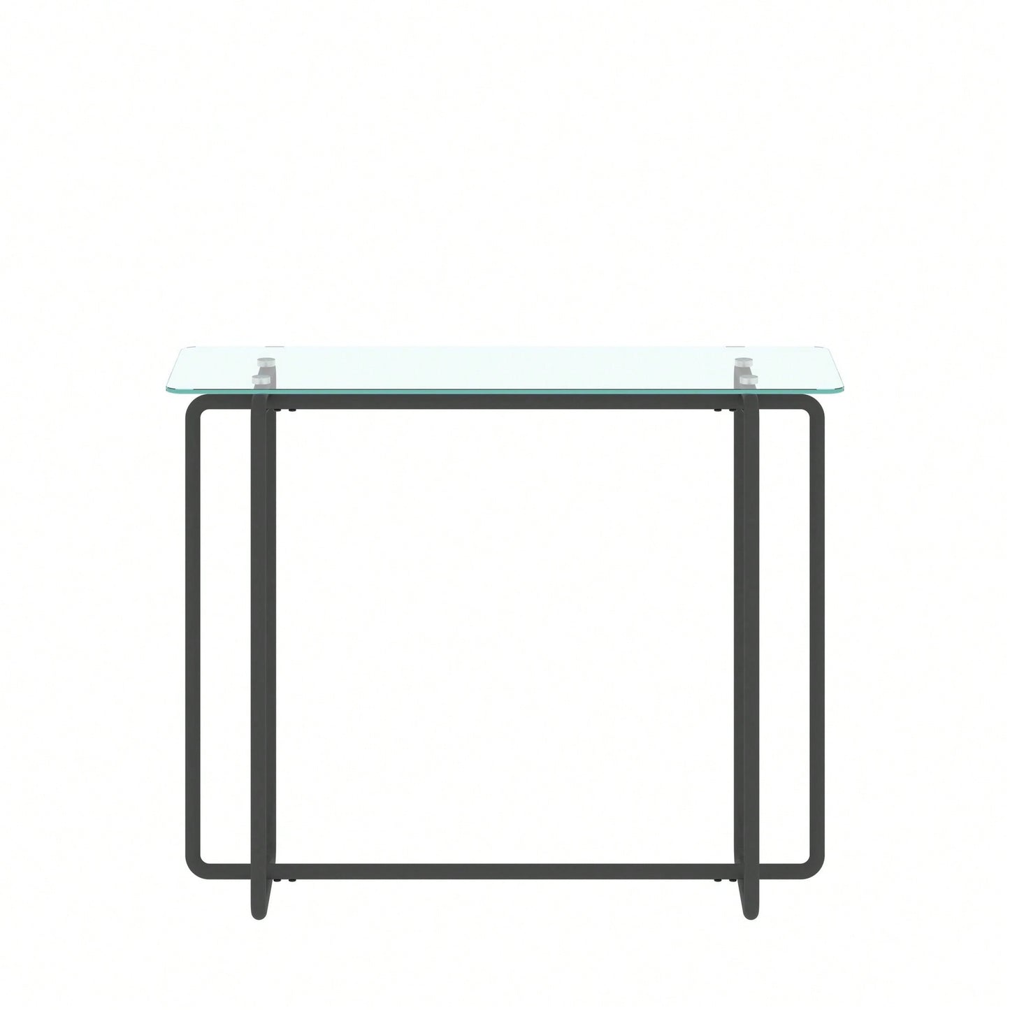 Single Layer Tempered Glass Rectangular Porch Table  Leg Double Tempered Glass Tea Table