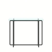 Single Layer Tempered Glass Rectangular Porch Table  Leg Double Tempered Glass Tea Table