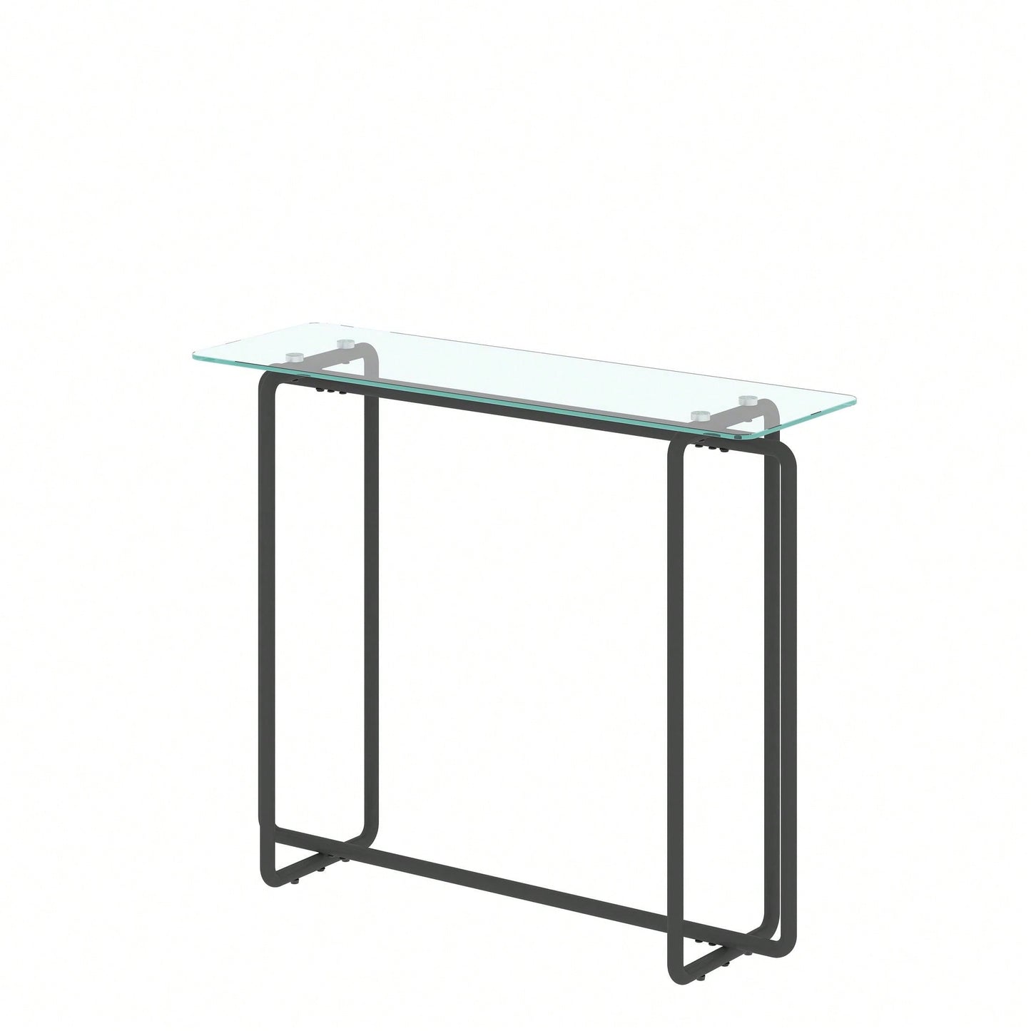 Single Layer Tempered Glass Rectangular Porch Table  Leg Double Tempered Glass Tea Table