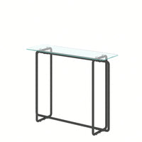 Single Layer Tempered Glass Rectangular Porch Table  Leg Double Tempered Glass Tea Table