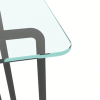 Single Layer Tempered Glass Rectangular Porch Table  Leg Double Tempered Glass Tea Table