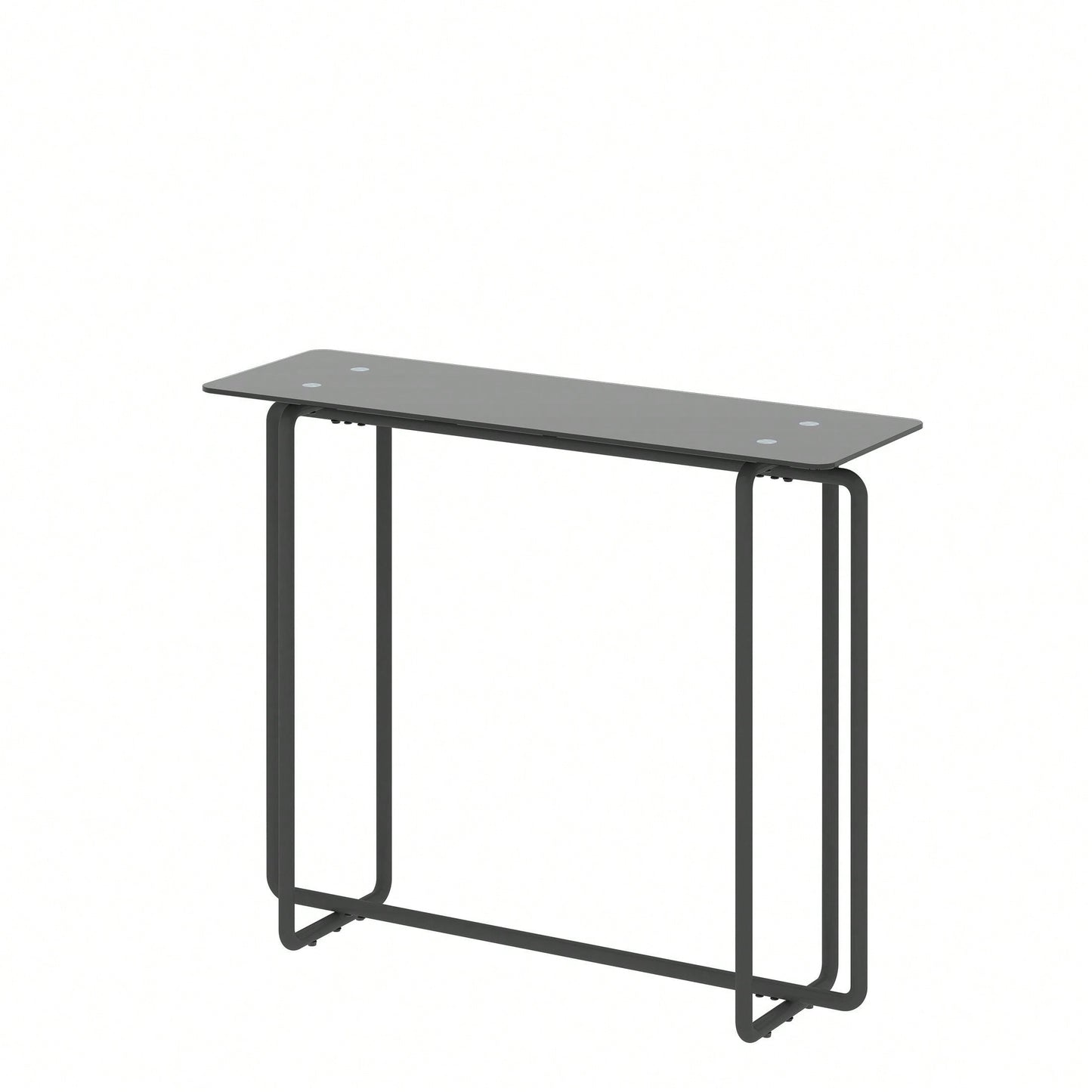 Single Layer Tempered Glass Rectangular Porch Table  Leg Double Tempered Glass Tea Table
