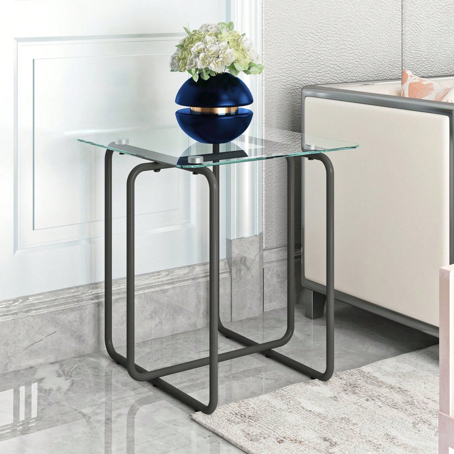 Modern Tempered Glass Coffee Table End Table Side Table For Living Room,Bedroom