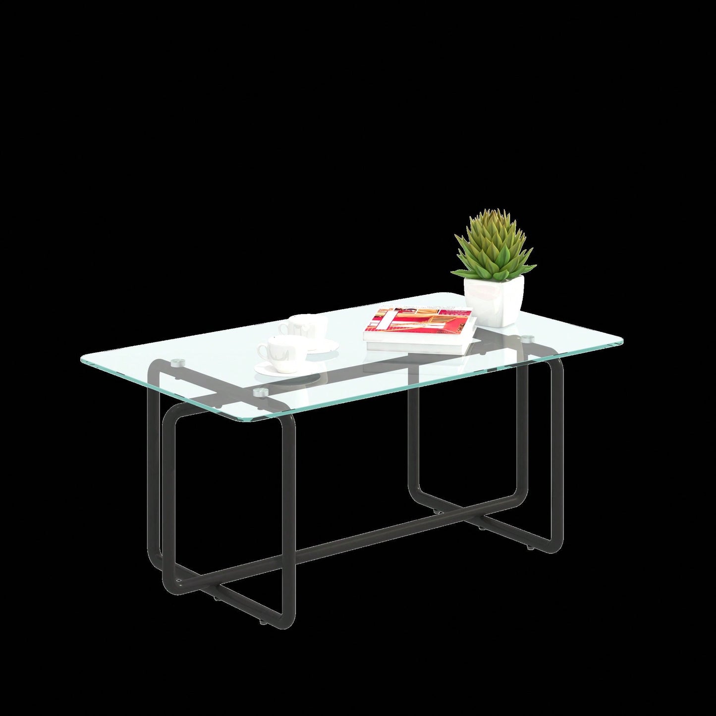 Modern Tempered Glass Tea Table Coffee Table, Table For Living Room