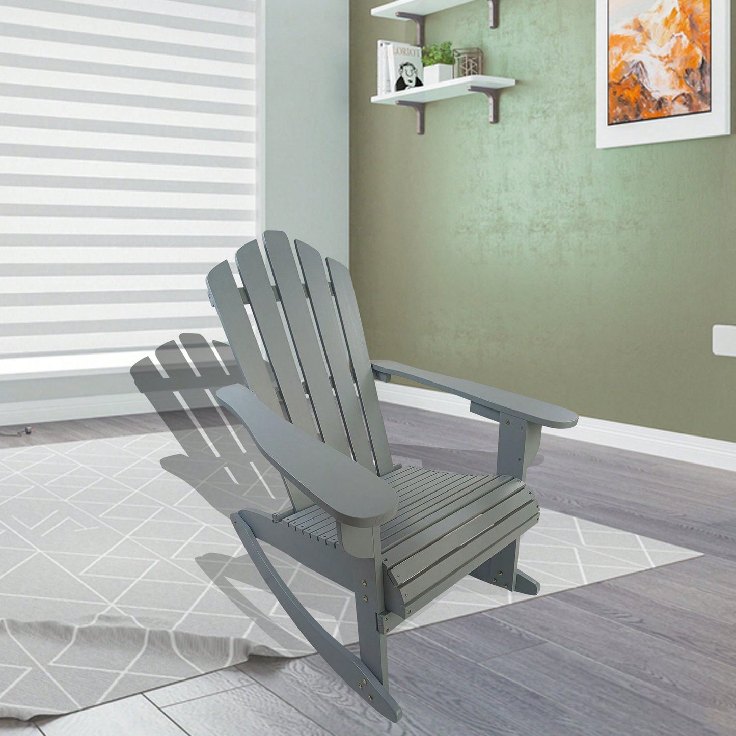 Wooden Outdoor Rocking Adirondack Chair