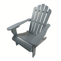 Outdoor Or Indoor Wood Adirondack Chair, Foldable, Grey