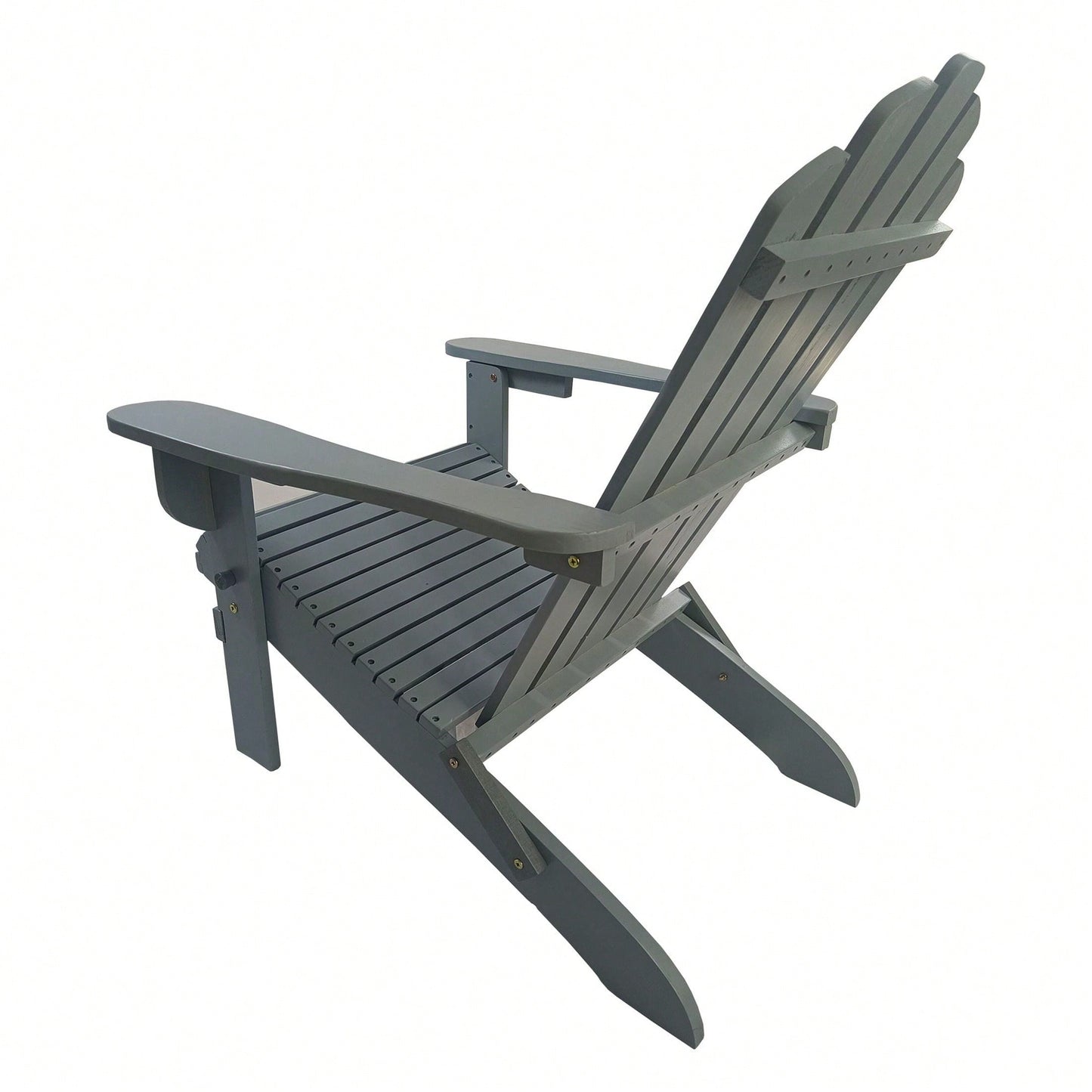 Outdoor Or Indoor Wood Adirondack Chair, Foldable, Grey