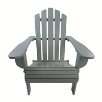 Outdoor Or Indoor Wood Adirondack Chair, Foldable, Grey