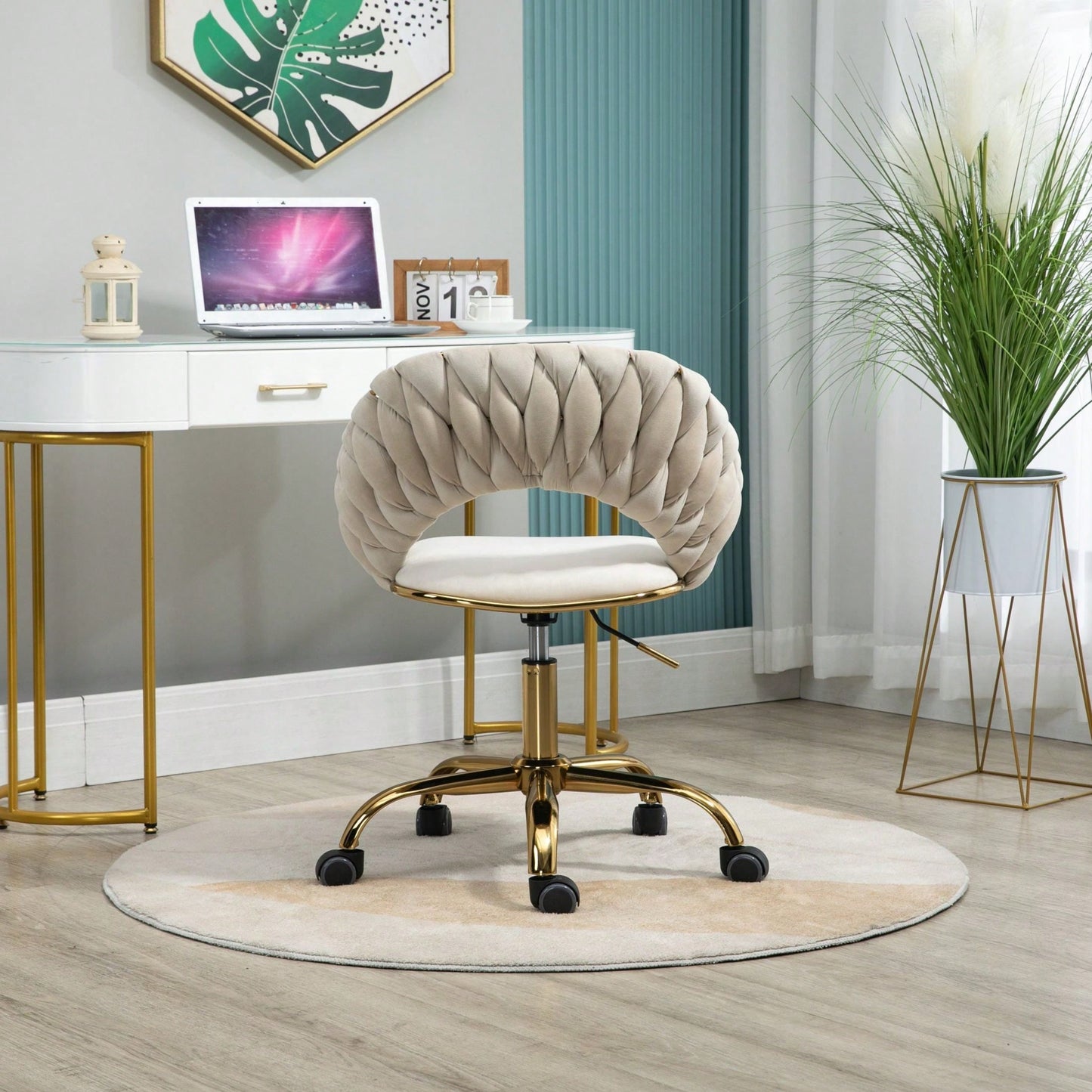 Modern Adjustable Swivel Desk Chair for Home Office and Vanity Use Small Space Friendly