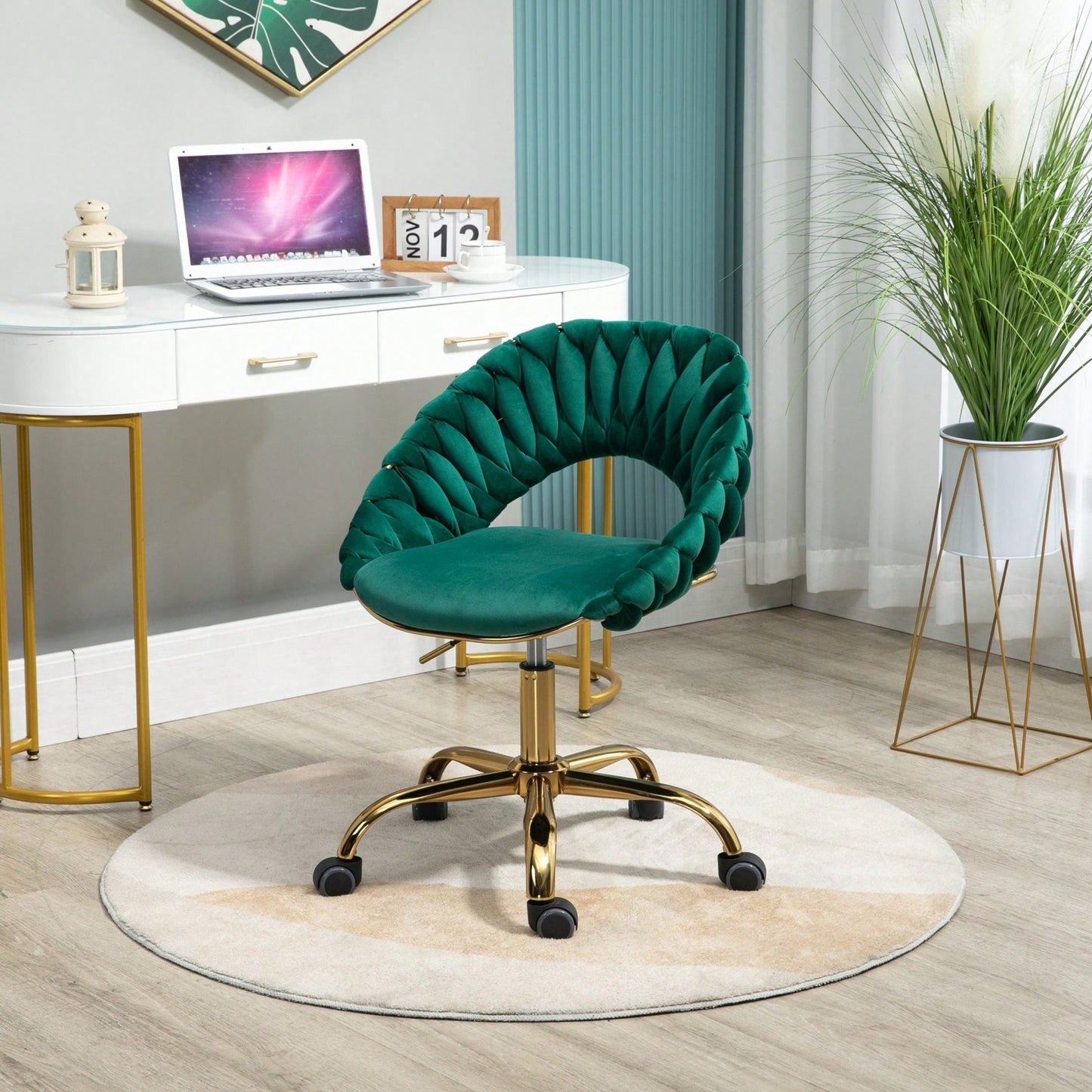 Modern Adjustable Swivel Desk Chair for Home Office and Vanity Use Small Space Friendly