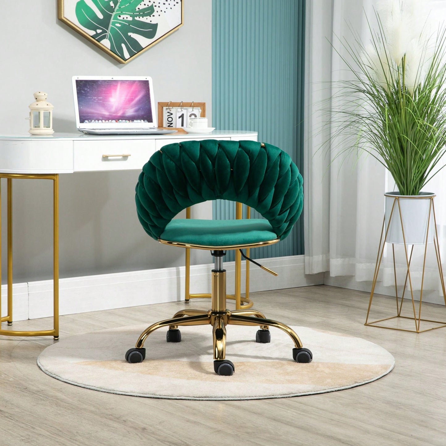 Modern Adjustable Swivel Desk Chair for Home Office and Vanity Use Small Space Friendly