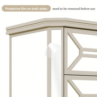 2-Drawer Side Table With Golden Lines For Living Room, Hallway, Entryway