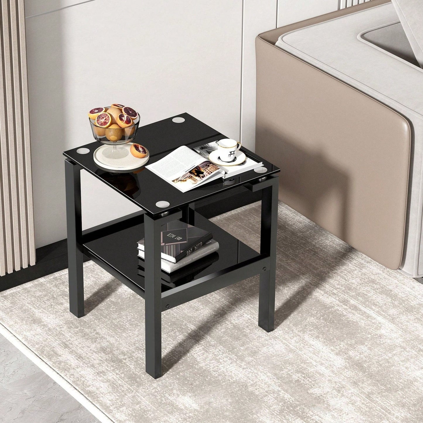 2-Tier Space End Table , Corner Table