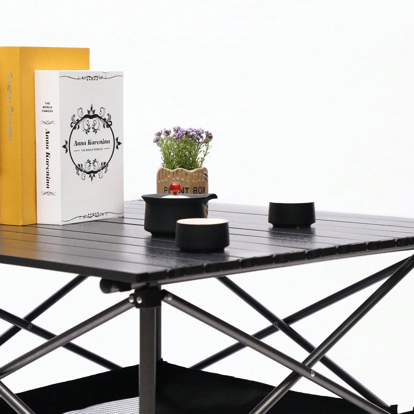 Lightweight Aluminum Roll-Up Folding Table with Carrying Bag for Camping Picnics BBQs and Outdoor Activities