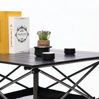 Lightweight Aluminum Roll-Up Folding Table with Carrying Bag for Camping Picnics BBQs and Outdoor Activities