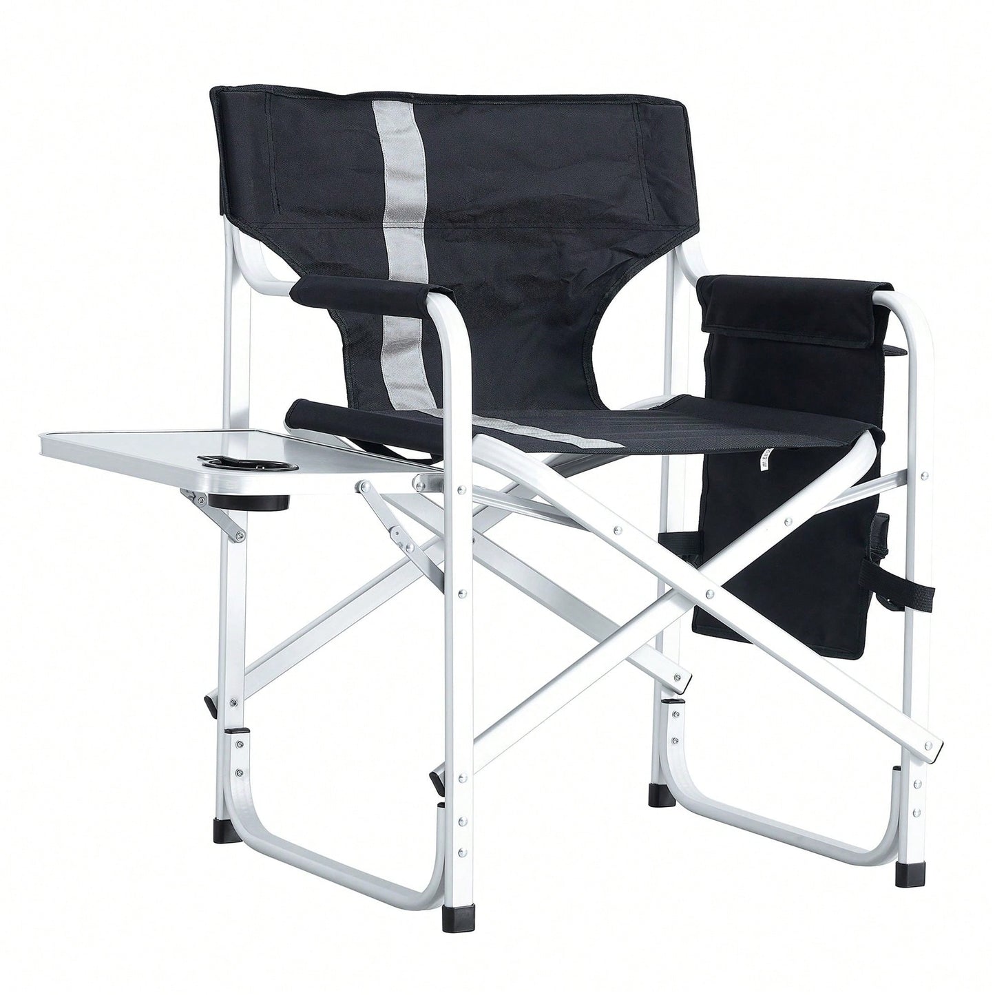 Lightweight Oversized Padded Folding Chair with Side Table and Storage Pockets for Camping Picnics Fishing Indoor Outdoor Use