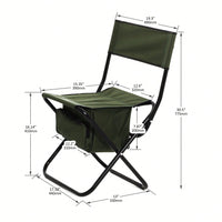 Folding Outdoor Chair With Storage Bag, Portable Chair For Indoor, Outdoor Camping, Picnics And Fishing