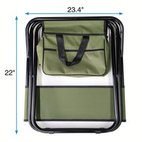 Folding Outdoor Chair With Storage Bag, Portable Chair For Indoor, Outdoor Camping, Picnics And Fishing