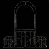 Metal Garden Arch With Gate 79.5'' Wide X 86.6'' High Climbing Plants Support Rose Arch Outdoor