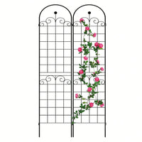 Metal Garden Trellis For Climbing Plants Outdoor 86.7'' X 19.7'' Rustproof Plant Support Rose Trellis Netting Trellis