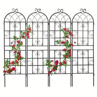 4 Pack Metal Garden Trellis 71" X 19.7" Rustproof Trellis For Climbing Plants Outdoor Flower Support