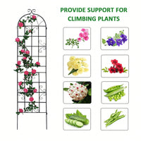 Metal Garden Trellis 86.7" X 19.7" Rustproof Trellis For Climbing Plants Outdoor Flower Support