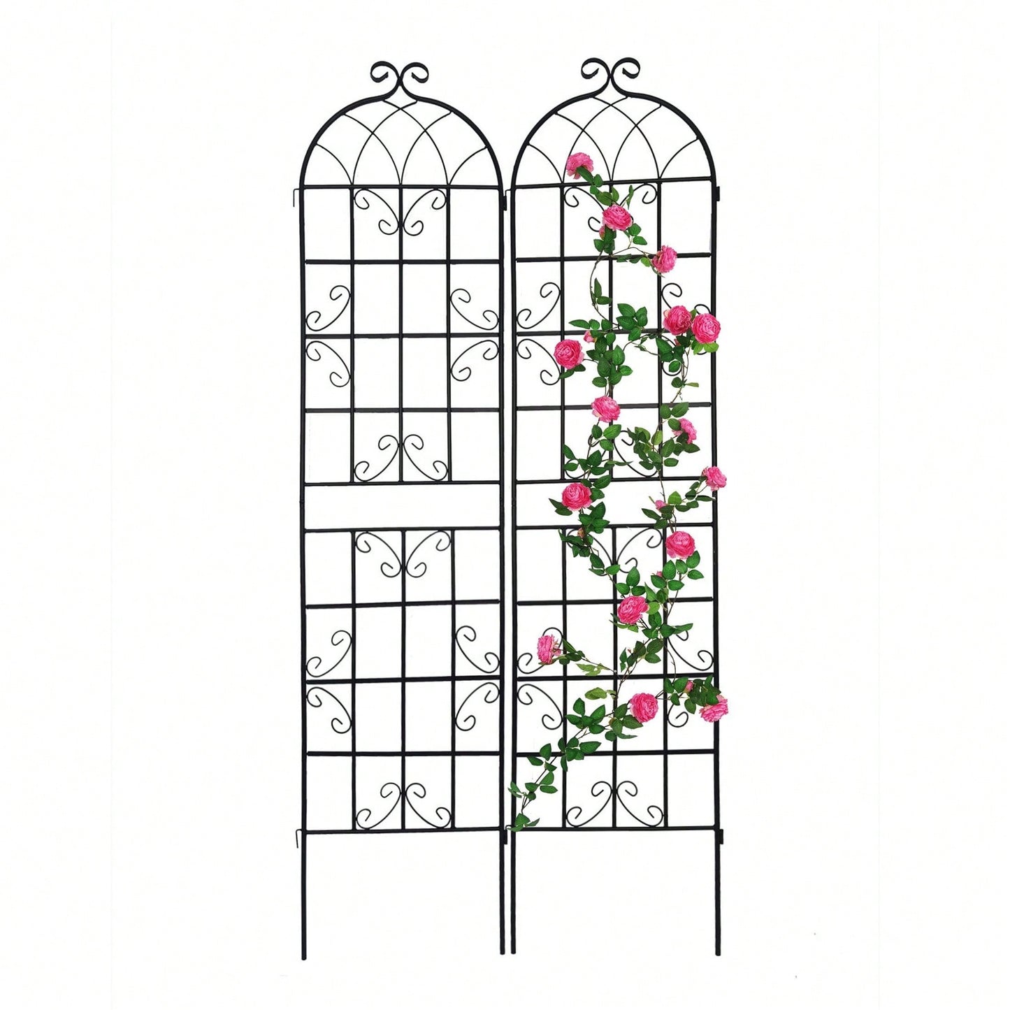 Metal Garden Trellis 86.7" X 19.7" Rustproof Trellis For Climbing Plants Outdoor Flower Support