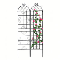 Metal Garden Trellis 86.7" X 19.7" Rustproof Trellis For Climbing Plants Outdoor Flower Support