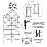 Metal Garden Trellis 86.7" X 19.7" Rustproof Trellis For Climbing Plants Outdoor Flower Support