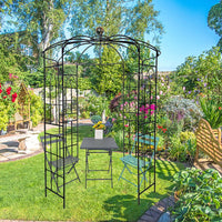 Metal Garden Arch Iron Garden Arbors Gazebo Dia81.3'' x 114.2'' High Birdcage Shape Pergola Pavilion for Wedding Ceremony
Outdoor Black