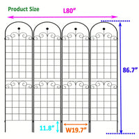 Metal Garden Trellis For Climbing Plants Outdoor 86.7'' X 19.7'' Rustproof Plant Support Rose Trellis Netting Trellis