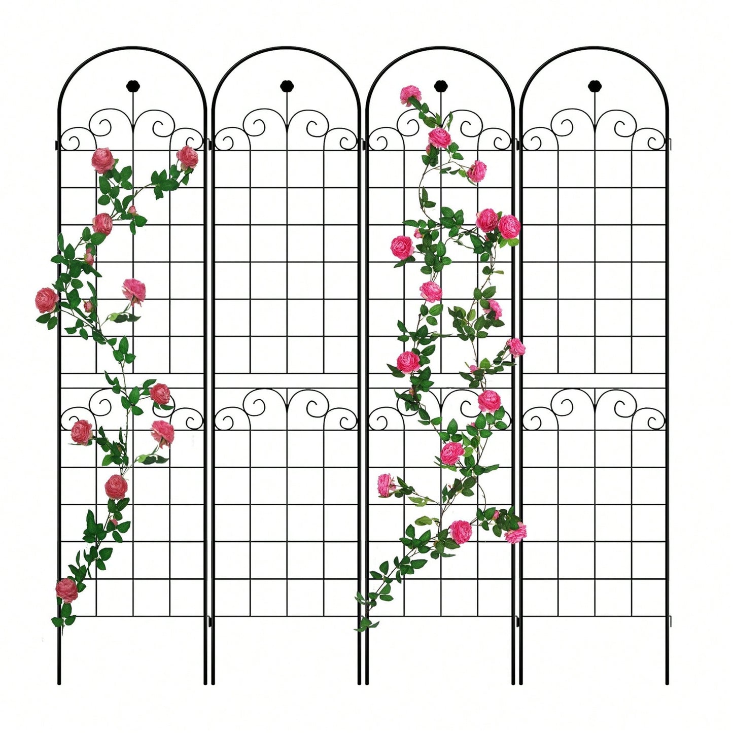 Metal Garden Trellis For Climbing Plants Outdoor 86.7'' X 19.7'' Rustproof Plant Support Rose Trellis Netting Trellis