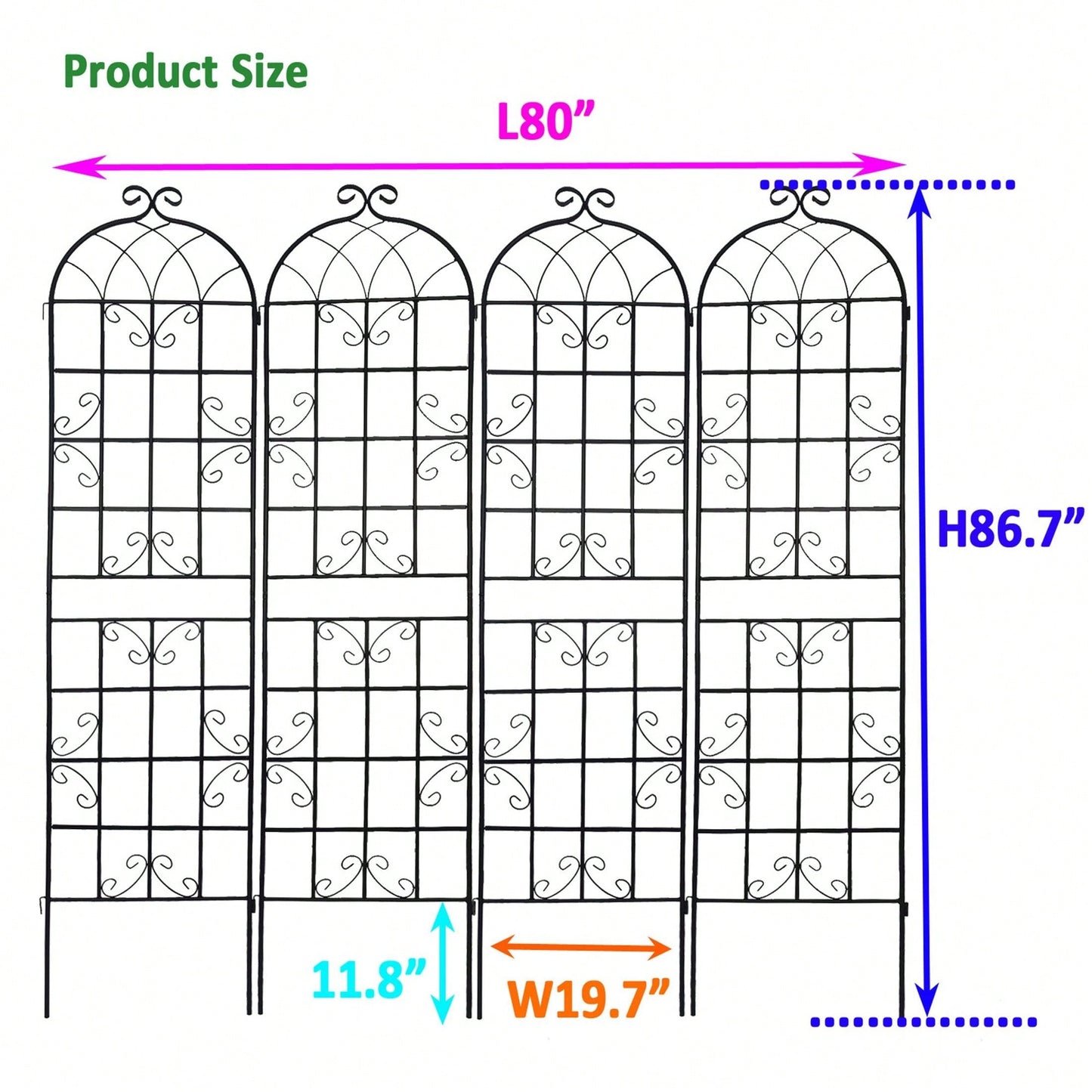 Rustproof Metal Garden Trellis For Climbing Plants Outdoor Flower Support