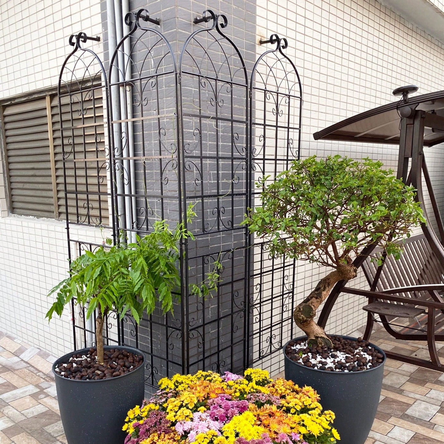 Rustproof Metal Garden Trellis For Climbing Plants Outdoor Flower Support