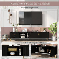 Modern TV Stand With Champagne Legs - Durable, Stylish, Spacious, Versatile Storage TVS Up To 77"