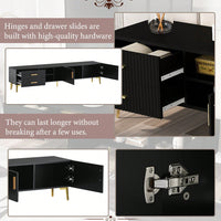 Modern TV Stand With Champagne Legs - Durable, Stylish, Spacious, Versatile Storage TVS Up To 77"