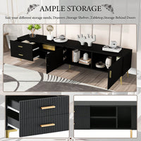 Modern TV Stand With Champagne Legs - Durable, Stylish, Spacious, Versatile Storage TVS Up To 77"