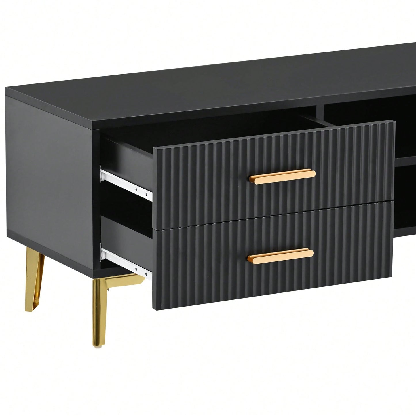 Modern TV Stand With Champagne Legs - Durable, Stylish, Spacious, Versatile Storage TVS Up To 77"